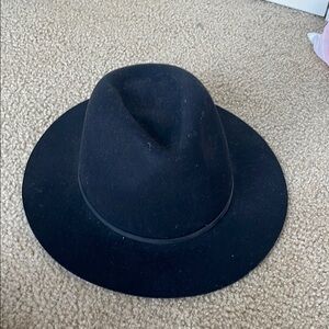 Brixton Black Fedora Hat with Wide Brim
